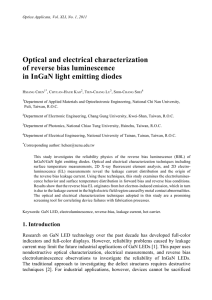 Optical and electrical characterization of reverse bias luminescence
