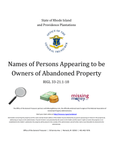 Names of Persons Appearing to be Owners of