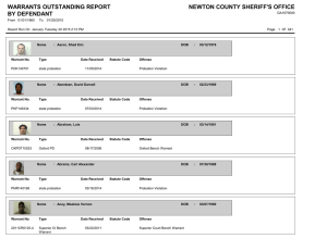 warrants outstanding report by defendant newton county sheriff`s office