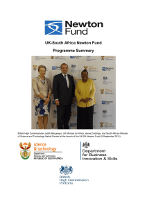 UK-South Africa Newton Fund Programme Summary