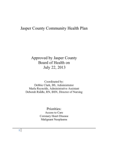 2012 Health Plan - Jasper County Health Department