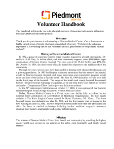 Volunteer Handbook - Piedmont Healthcare