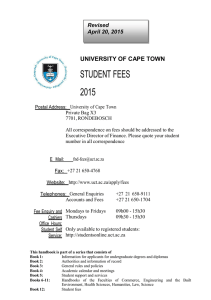Fees Handbook (2015) - University of Cape Town