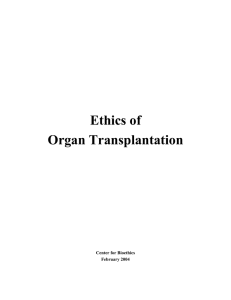 Ethics of Organ Transplantation - Health Sciences