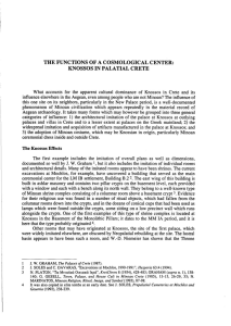 THE FUNCTIONS OF A COSMOLOGICAL CENTER: KNOSSOS IN