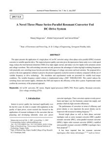 A Novel Three Phase Series-Parallel Resonant Converter Fed DC