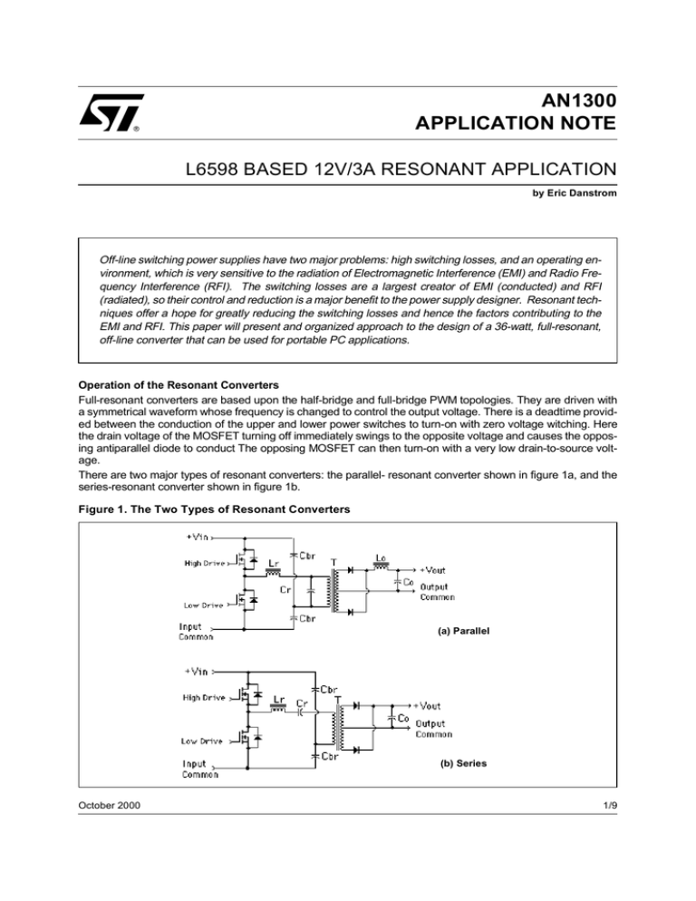 L6598 based 12V/3A resonant application