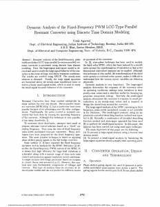 Dynamic Analysis of the Fixed-Frequency PWM LCC