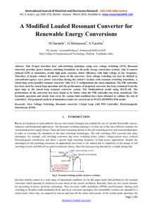 A Modified Loaded Resonant Converter for Renewable Energy