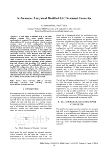 Performance Analysis of Modified LLC Resonant Converter