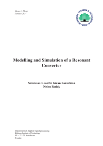 Modelling and Simulation of a Resonant Converter