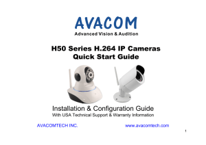 H50 Series H.264 IP Cameras Quick Start Guide Installation