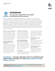 StageNow Specifications Sheet