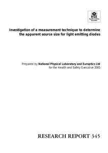 RR345 - Inestigation of a measurement technique to