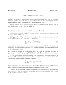 Physics 251 Problem Set 2 Spring 2015 DUE: THURSDAY, MAY 7