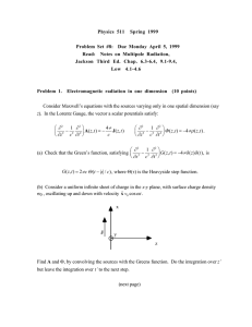 Physics 511 Spring 1999 Problem Set #8: Due Monday April 5, 1999
