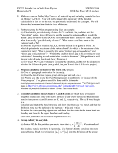 PH575: Introduction to Solid State Physics SPRING 2014 Homework