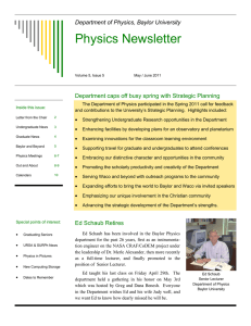 Physics Newsletter - Baylor University