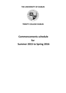Commencements schedule for Summer 2015 to Spring 2016