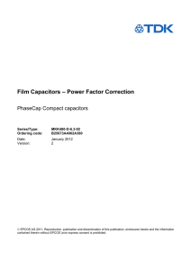 Film Capacitors - Power Factor Corrections