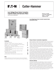 Low Voltage Power Factor Correction Capacitor Banks and