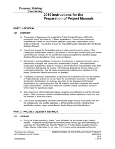 Project Manual Instructions