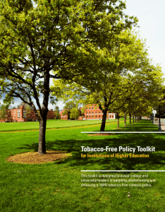 Tobacco-Free Policy Toolkit for Institutions of Higher Education