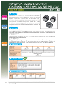 Waterproof Circular Connectors Conforming to JIS-B