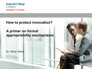 How to protect innovation? A primer on formal appropriability