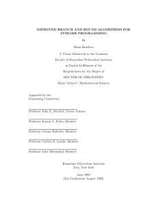 improved branch and bound algorithms for integer programming