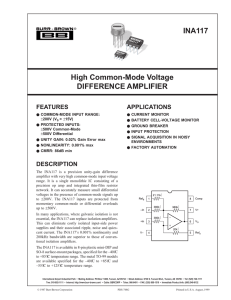 INA117 High Common-Mode Voltage