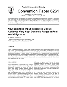 New Balanced Input Iintegrated Circuit Achieves