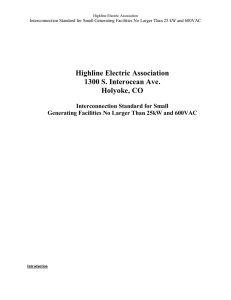 Interconnection Standard for Small Generating Facilities