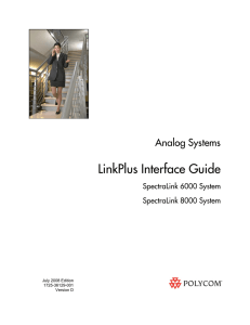 LinkPlus Interface Guide: Analog Systems