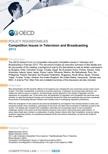 Competition Issues in Television and Broadcasting