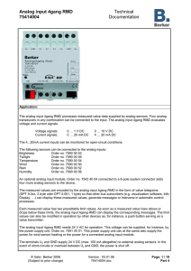 Analog input 4gang RMD 75414004 Technical Documentation