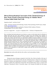 Direct Electrochemical Conversion of the Chemical Energy of Raw