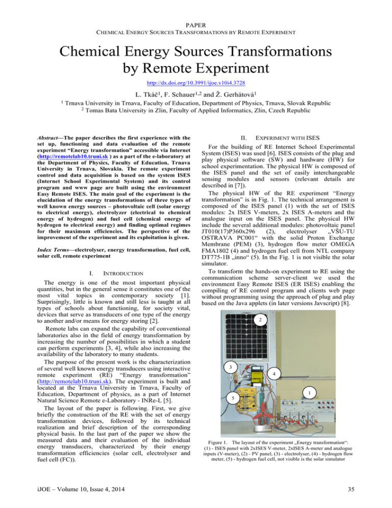 Chemical Energy Sources Transformations by