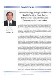 Electrical Energy Storage Business of Hitachi Chemical Contributing