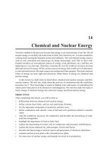 Chemical and Nuclear Energy