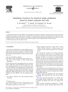 Simulation of process for electrical energy production based
