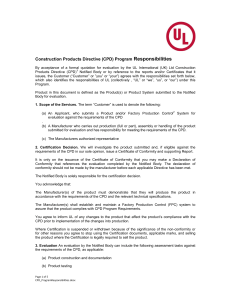 Construction Products Directive (CPD) Program Responsibilities