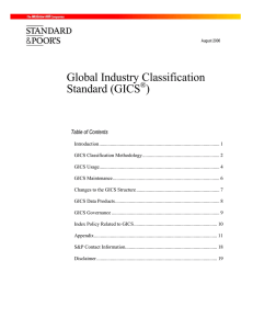 Global Industry Classification Standard (GICS )