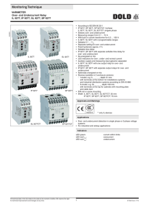 Over- and Undercurrent Relay IL 9277, IP 9277, SL 9277