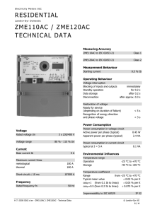 RESIDENTIAL ZME110AC / ZME120AC TECHNICAL DATA