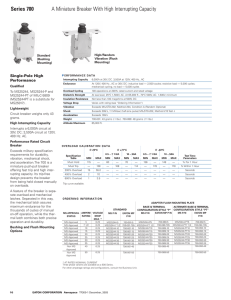 Series 700 A Miniature Breaker With High Interrupting Capacity