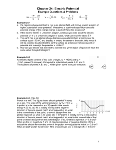 Chapter 24: Electric Potential ∫