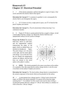 Homework #3 Chapter 23 Electrical Potential