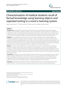 Characterization of medical students recall of factual knowledge