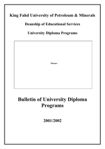 Bulletin Of University Diploma Programs